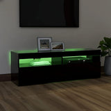 TV Cabinet with LED Lights Black 120x35x40 cm 804374