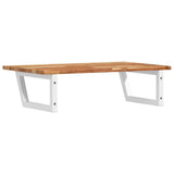 Basin Shelf Wall Mounted Steel and Solid Wood Acacia 3302830