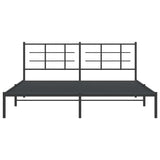Metal Bed Frame without Mattress with Headboard Black 183x213cm 355566