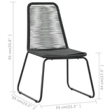 Dining Set Black PVC Rattan, Powder-Coated Steel, Glass 3060113