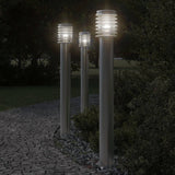 ZNTS Outdoor Floor Lamps 3pcs Silver 110cm Stainless Steel 4006360