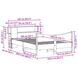 Bed Frame without Mattress 160x200 cm Solid Wood Pine 3323293