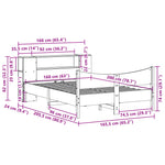 ZNTS Bed Frame without Mattress 160x200 cm Solid Wood Pine 3323293