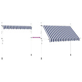 43222 Manual Retractable Awning 300 cm Blue and White Stripes