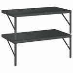 Wall Shelves 2 pcs 75x40 cm Black Stainless Steel 3214514