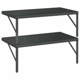 Wall Shelves 2 pcs 75x40 cm Black Stainless Steel 3214514
