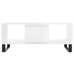 ZNTS Coffee Table High Gloss White 90x50x36.5 cm Engineered Wood 830598