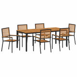 Garden Dining Set 7 pcs Black Poly Rattan 3365505