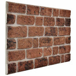 3D Wall Panels with Dark Brown Brick Design 10 pcs EPS 147197