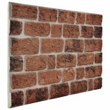 3D Wall Panels with Dark Brown Brick Design 10 pcs EPS 147197