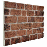 3D Wall Panels with Dark Brown Brick Design 10 pcs EPS 147197