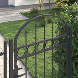 Fence Gate ASSEN 100 x 175 cm Powder-Coated Steel Grey Lockable 42008928
