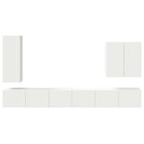 TV Wall Cabinet Set Wall-mounted 6 pcs White 3408943