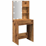 Dressing Table with LED Old Wood 60x40x140 cm 856999