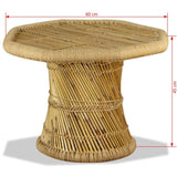 Coffee Table Bamboo Octagon 60x60x45 cm 244219