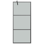 ZNTS Walk-in Shower Wall with Shelf Black 80x195cm ESG Glass&Aluminium 3185454