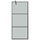 ZNTS Walk-in Shower Wall with Shelf Black 100x195 cm ESG Glass&Aluminium 3185478