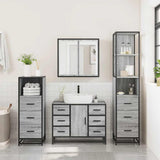 4 Piece Bathroom Furniture Set Grey Sonoma Engineered Wood 3301263