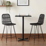 Bar Stool 2 pcs Black 44 x 54 x 96 cm Rattan and Steel 42033209