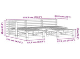 Garden Lounge Set 5 pcs Wax Brown Solid Pine Wood 3418101