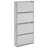 Shoe Cabinet with Mirror 4-Layer Concrete Grey 63x17x134 cm 3228275