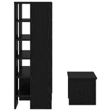 Shoe Cabinet with Shelf 2 pcs Black Oak Engineered Wood 8000381