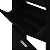 Shoe Cabinet Black 59x17x81 cm Engineered Wood 342536