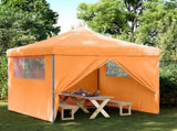 Foldable Party Tent Pop-Up with 4 Sidewalls Orange 4004929