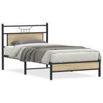 Bed Frame without Mattress Sonoma Oak 100x200 cm Engineered Wood 4106939