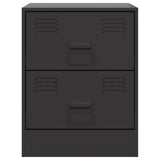 Bedside Cabinets 2 pcs Black 34.5x39x44 cm Steel 841620
