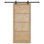 Sliding Door Manual Natural and black 93 x 211 cm 3333516