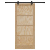 Sliding Door Manual Natural and black 93 x 211 cm 3333516