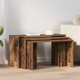 Nesting Tables 3 pcs Old Wood Engineered Wood 858540