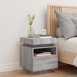 Bedside Cabinet with LED Lights Grey Sonoma 40x39x48.5 cm 836794