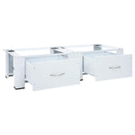 Double Washing Machine Pedestal with Drawers White 4009869