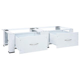 Double Washing Machine Pedestal with Drawers White 4009869