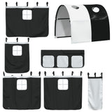 Bunk Bed without Mattress with Slide White and Black 90x200 cm 3284137