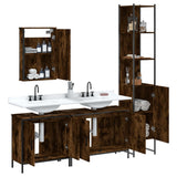 4 Piece Bathroom Furniture Set Smoked Oak Engineered Wood 3214812