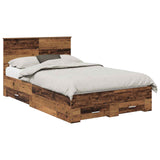 Bed Frame with Headboard Old Wood 135 x 190 cm Engineered Wood 3408279