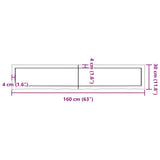 Wall Shelf Light Brown 160x30x cm Treated Solid Wood Oak 363708