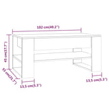 Coffee Table Sonoma Oak 102x55x45 cm Engineered Wood 810902