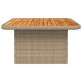 Garden Table Beige 80x80x71 cm Poly Rattan and Acacia Wood 368271