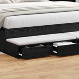 Bed Drawers Black Oak 200 x 36.5 x 16.5 cm Engineered Wood 866916