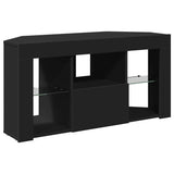 Corner LED TV Cabinet Black 100 x 40 x 50 cm Engineered Wood 889796