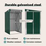 Wall-mounted Garden Shed Green 118x100x178 cm Galvanised Steel 316217