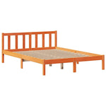 ZNTS Bookcase Bed without Mattress Wax Brown 140x190 cm Solid Wood Pine 3321718