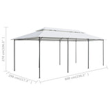 Gazebo with Curtains 600x298x270 cm White 180g/m 310073