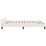 Bed Frame without Mattress White 135x190cm Double Faux Leather 349899