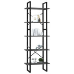 5-Tier Book Cabinet Grey 60x30x175 cm Engineered Wood 3081980