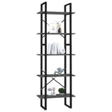 5-Tier Book Cabinet Grey 60x30x175 cm Engineered Wood 3081980